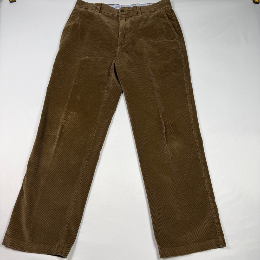 Cremieux Corduroy Pants Mens 34x30 Brown Fair Straight Leg 100% Cotton‎ Trousers